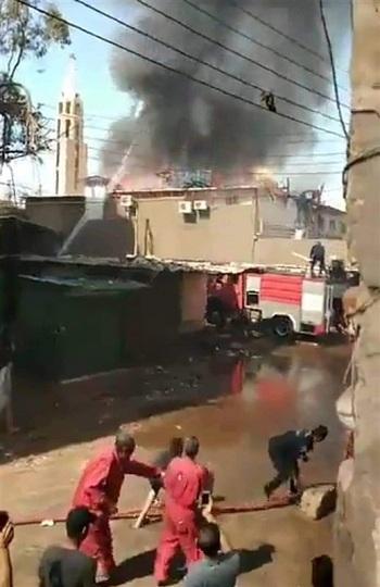 عاجل: حريق كنيسة مار جرجس بالمنصورة بعد حريق كنيسته في حلوان (صور)! www.difa3iat.com 2