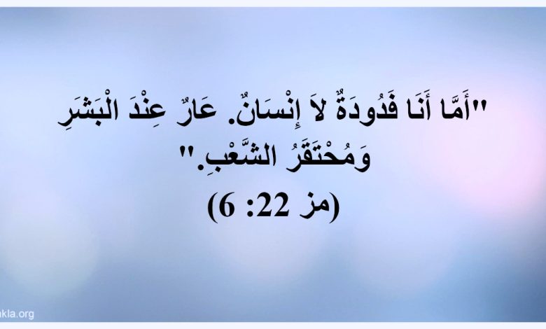 أما أنا فدودة لا انسان (مزمور 22: 6) - ما تفسير هذا النص؟