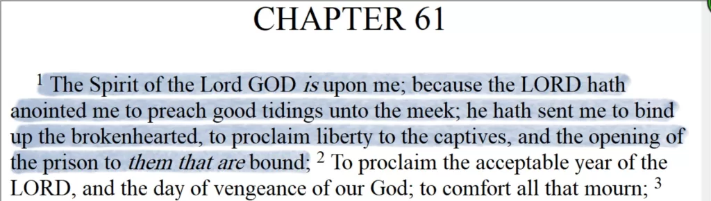 أشعياء 61: 1 ترجمة الملك جيمس