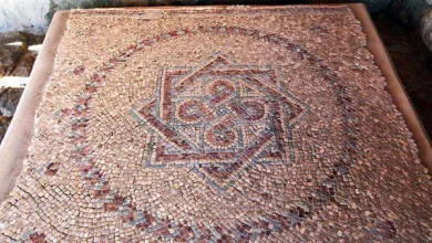 Christian tile mosaic from Khirbet, Israel