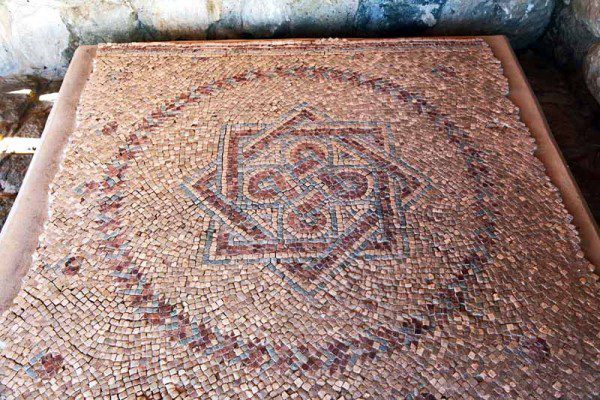 Christian tile mosaic from Khirbet, Israel