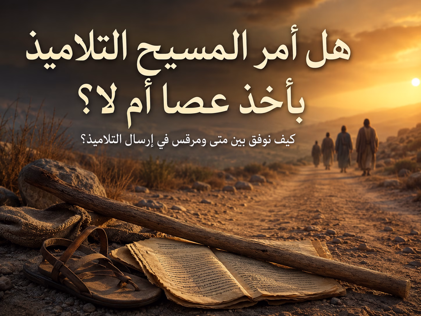 هل أمر المسيح التلاميذ أن يأخذوا عصًا أم لا؟