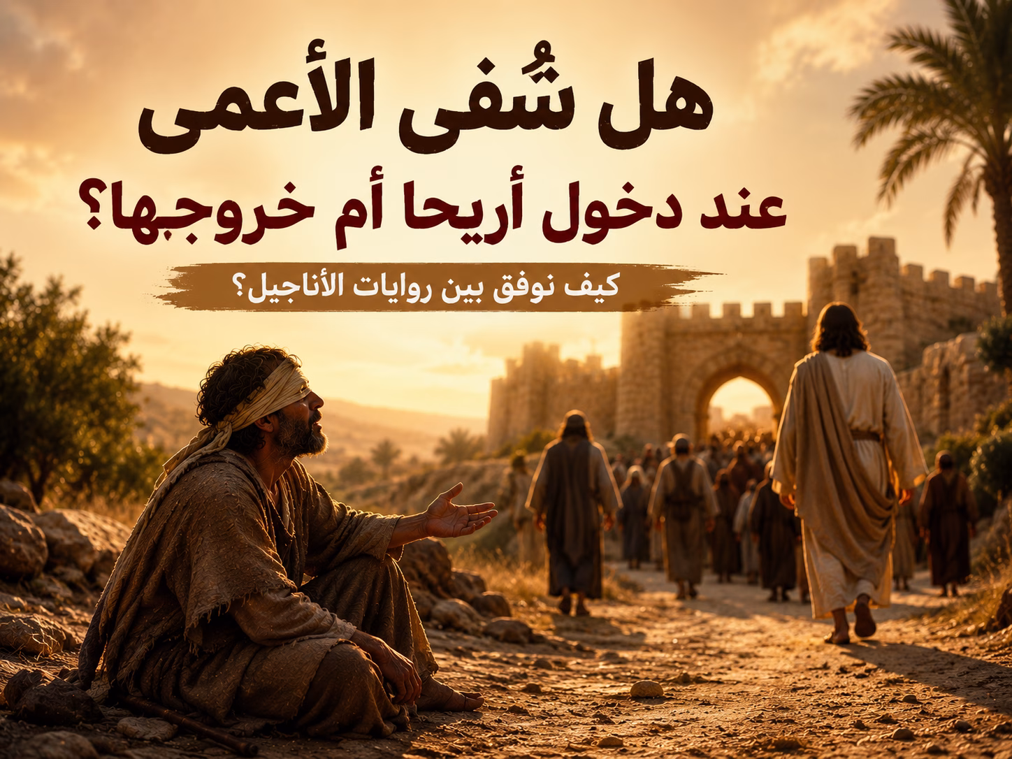 هل شفى المسيح الأعمى عند دخوله أريحا أم عند خروجه منها؟ 1 هل شفى المسيح الأعمى عند دخوله أريحا أم عند خروجه منها؟كيف نوفق بين لوقا الذي يذكر الشفاء عند الاقتراب من أريحا، ومتى ومرقس اللذين يذكرانه عند الخروج منها؟