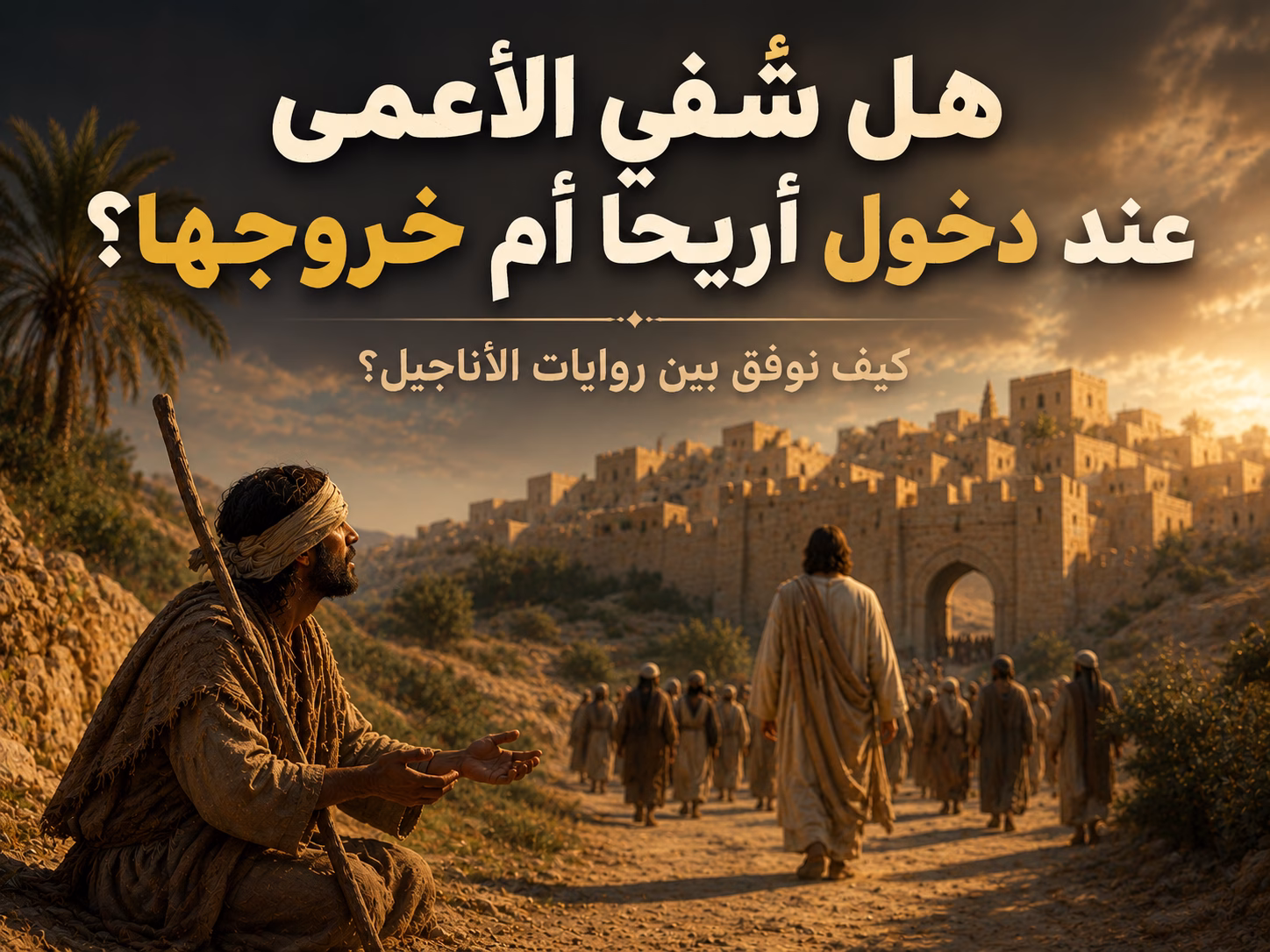 هل شفى المسيح الأعمى عند دخوله أريحا أم عند خروجه منها؟ 2 هل شفى المسيح الأعمى عند دخوله أريحا أم عند خروجه منها؟كيف نوفق بين لوقا الذي يذكر الشفاء عند الاقتراب من أريحا، ومتى ومرقس اللذين يذكرانه عند الخروج منها؟