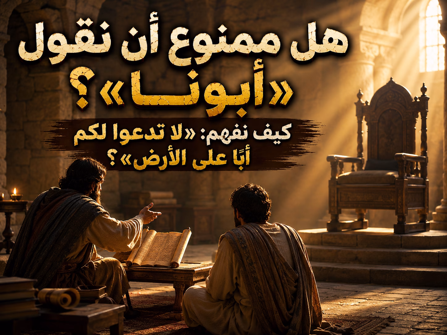 هل نهى المسيح أن ندعو أحدًا «أبانا»؟ كيف نفهم قول المسيح: «لا تدعوا لكم أبًا على الأرض» مع استعمال الكتاب لكلمة الأبوة الجسدية والروحية؟ 1 هل نهى المسيح أن ندعو أحدًا «أبانا»؟كيف نفهم قول المسيح: «لا تدعوا لكم أبًا على الأرض» مع استعمال الكتاب لكلمة الأبوة الجسدية والروحية؟