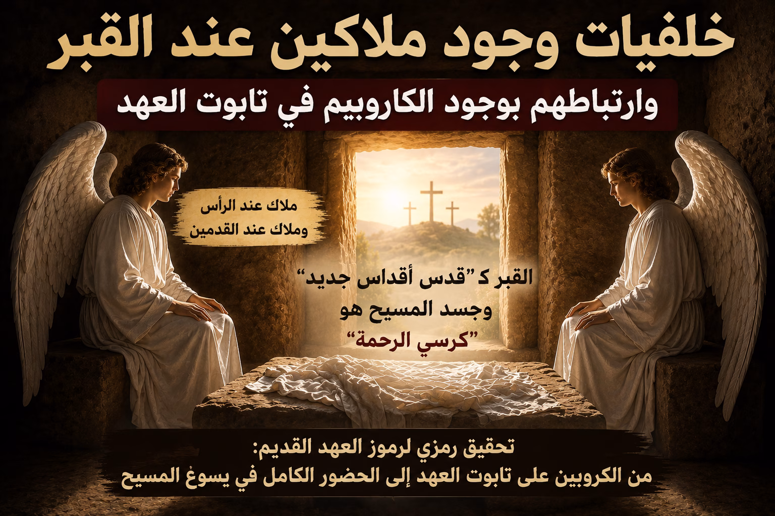 خلفيات وجود ملاكين عند القبر وارتباطهم بوجود الكاروبيم في تابوت العهد