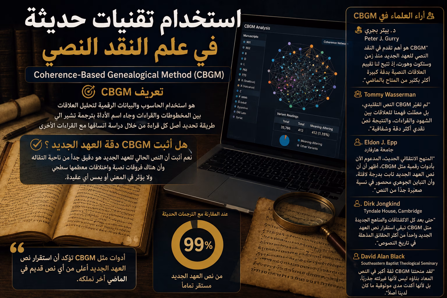 استخدام تقنيات حديثة في علم النقد النصي: مقدمة شرح Coherence-Based Genealogical Method (CBGM) 2 استخدام تقنيات حديثة في علم النقد النصي: مقدمة شرح Coherence-Based Genealogical Method (CBGM)