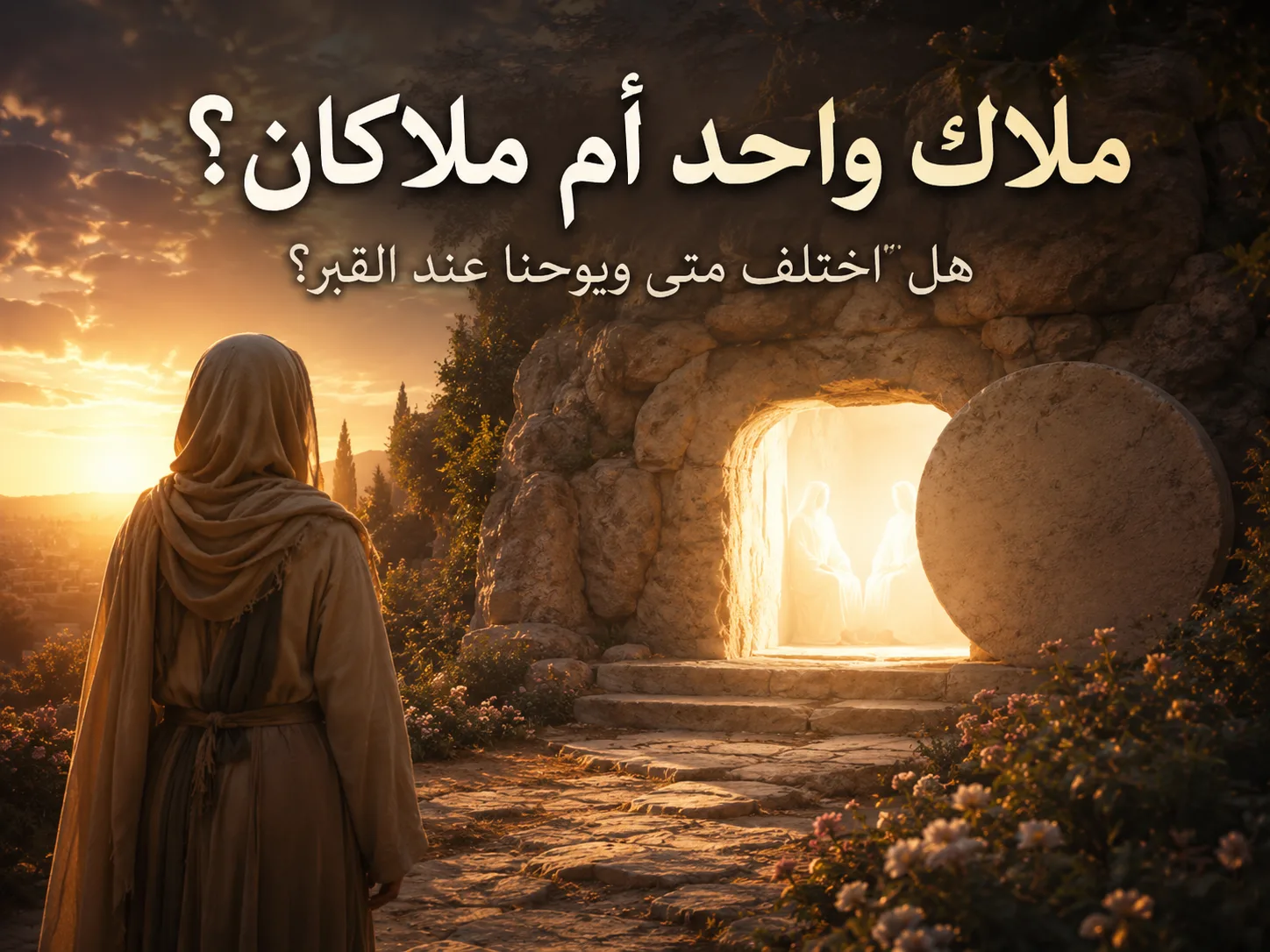 هل كان عند القبر ملاك واحد أم ملاكان؟ كيف نفهم قول متى عن «الملاك» مع قول يوحنا إن مريم رأت «ملاكين»؟ 1 هل كان عند القبر ملاك واحد أم ملاكان؟ كيف نفهم قول متى عن «الملاك» مع قول يوحنا إن مريم رأت «ملاكين»؟