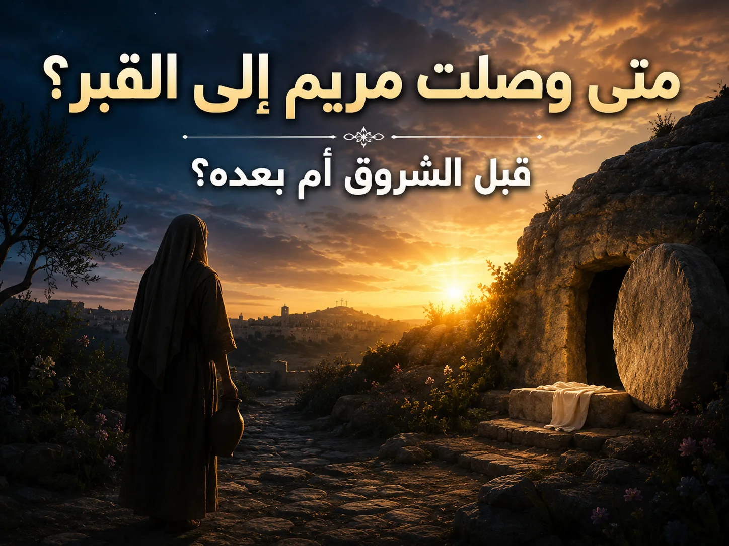 توقيت زيارة القبر - هل ذهبت مريم إلى القبر قبل شروق الشمس أم بعده؟