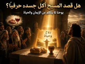 ماذا قصد المسيح بقوله إن نأكل جسده ونشرب دمه؟ يوحنا 6: 53-54 الرد على شبهة يوحنا 6: 53-54 وهل كلام المسيح عن أكل جسده وشرب دمه حرفي أم مجازي؟