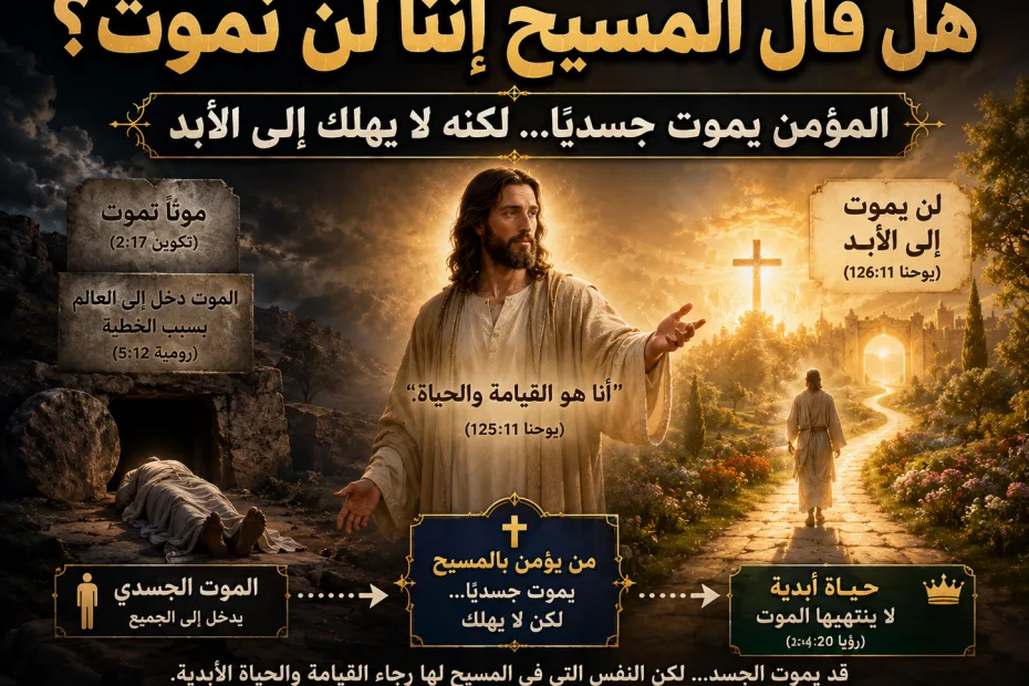 difa3iat.com 2026 06 23 09 12 49 328325 23 كيف قال المسيح إن المؤمن لن يموت إلى الأبد؟ يوحنا 11: 26