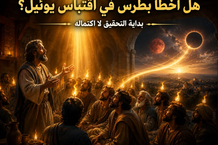 هل أخطأ بطرس عندما اقتبس نبوة يوئيل؟ أعمال 2: 16-21 ويوئيل 2: 28-32