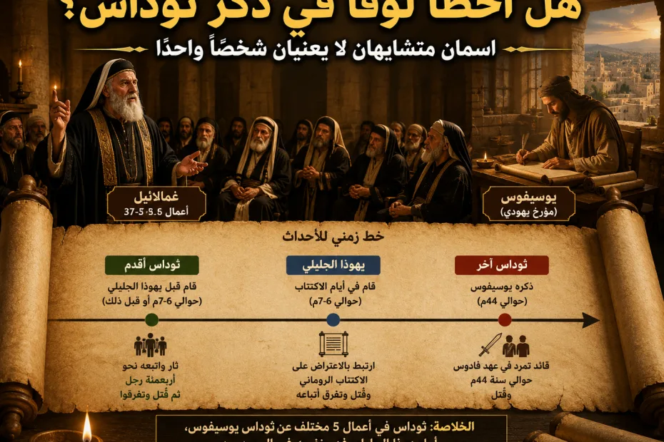 هل أخطأ لوقا في ذكر ثوداس ويهوذا الجليلي؟ أعمال 5: 36-37