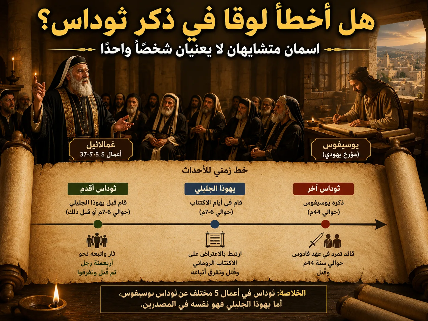 هل أخطأ لوقا في ذكر ثوداس ويهوذا الجليلي؟ أعمال 5: 36-37 1 هل أخطأ لوقا في ذكر ثوداس ويهوذا الجليلي؟ أعمال 5: 36-37