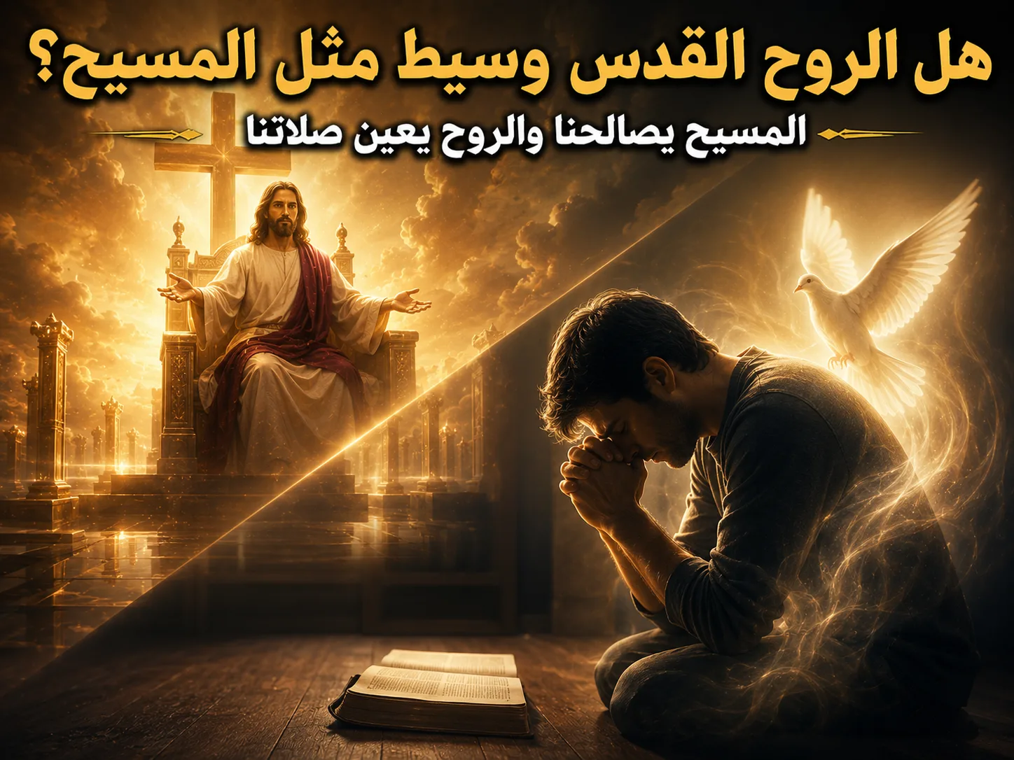 هل الروح القدس وسيط لنا أم المسيح وحده هو الوسيط؟ رومية 8: 26 و1 تيموثاوس 2: 5 1 هل الروح القدس وسيط لنا أم المسيح وحده هو الوسيط؟ رومية 8: 26 و1 تيموثاوس 2: 5