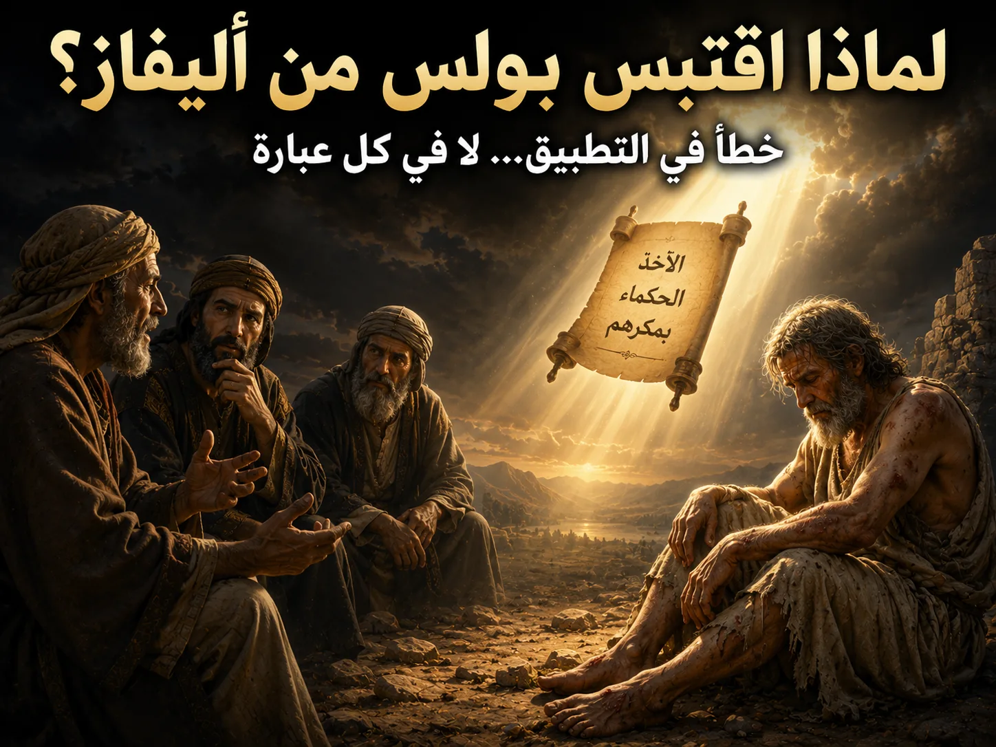 كيف اقتبس بولس من أليفاز مع أن الله وبّخه؟ 1 كورنثوس 3: 19 هل كل كلام أليفاز كان خطأ، أم أن بولس اقتبس عبارة صحيحة أقرّها الوحي؟