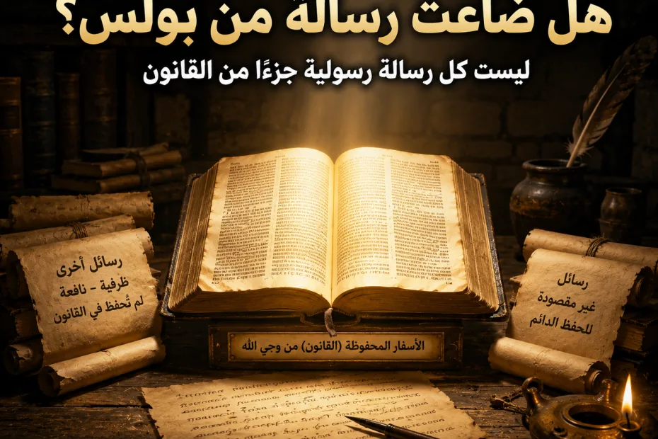 هل ضاعت رسالة موحى بها من بولس؟ 1 كورنثوس 5: 9