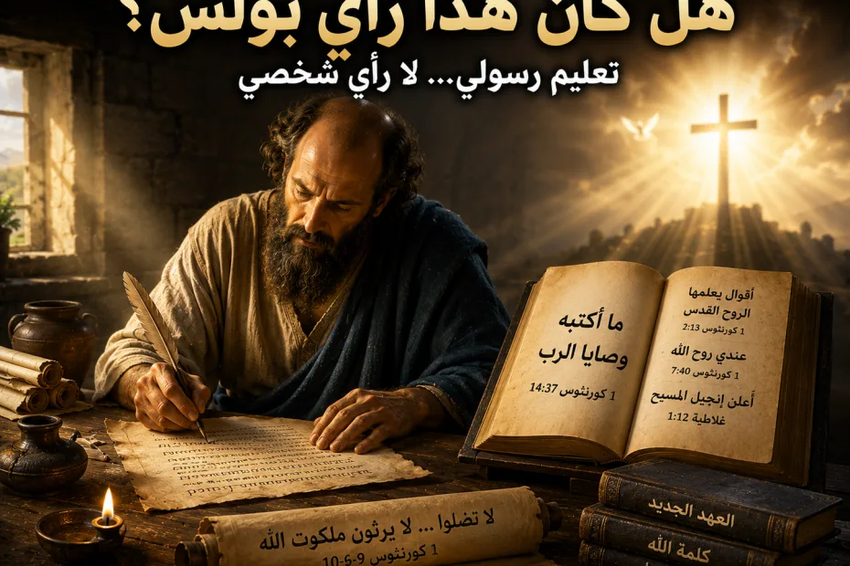 هل كان كلام بولس مجرد رأي شخصي؟ 1 كورنثوس 6: 9 هل عبارة «أقول أنا لا الرب» تعني أن تعليم بولس غير ملزم أو غير موحى به؟