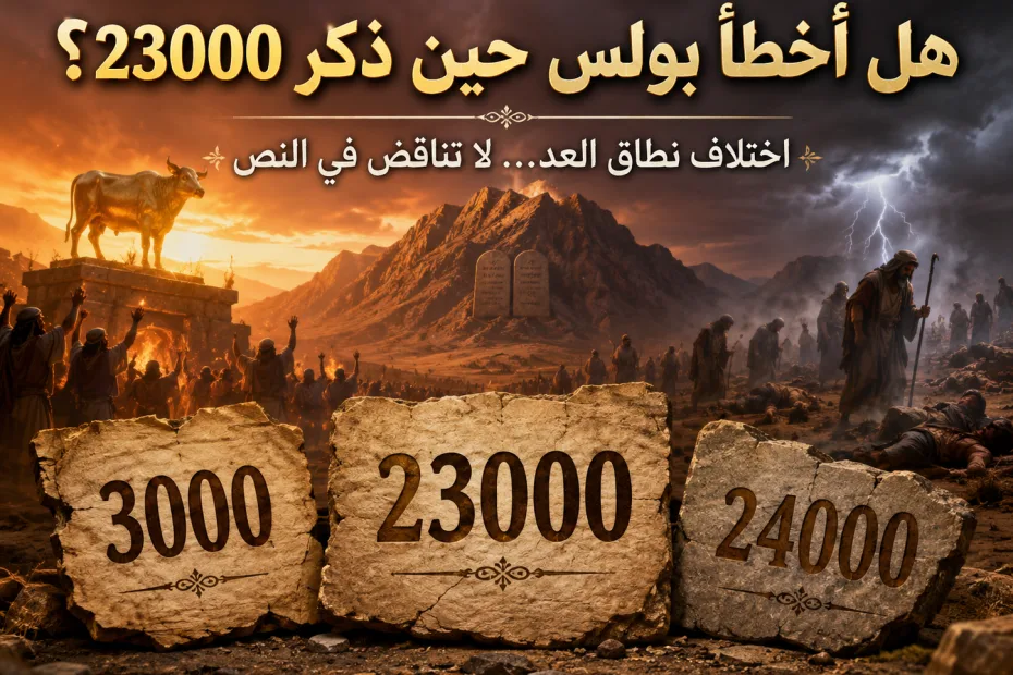 هل أخطأ بولس في عدد الذين ماتوا؟ 1 كورنثوس 10: 8 هل رقم 23000 يناقض رقم 3000 في خروج 32 أو رقم 24000 في عدد 25؟