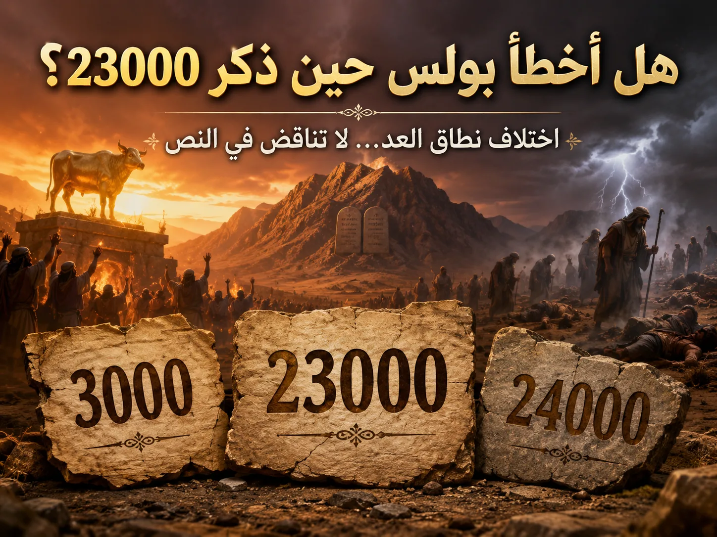 هل أخطأ بولس في عدد الذين ماتوا؟ 1 كورنثوس 10: 8 هل رقم 23000 يناقض رقم 3000 في خروج 32 أو رقم 24000 في عدد 25؟