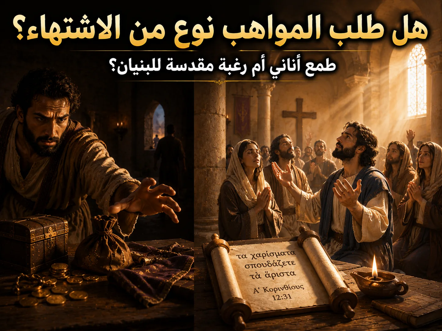 كيف ينهى الكتاب عن الاشتهاء ثم يأمر بطلب المواهب؟ 1 كورنثوس 12: 31 هل «اشتهوا المواهب» تعني الطمع الممنوع أم الرغبة المقدسة في خدمة الكنيسة؟