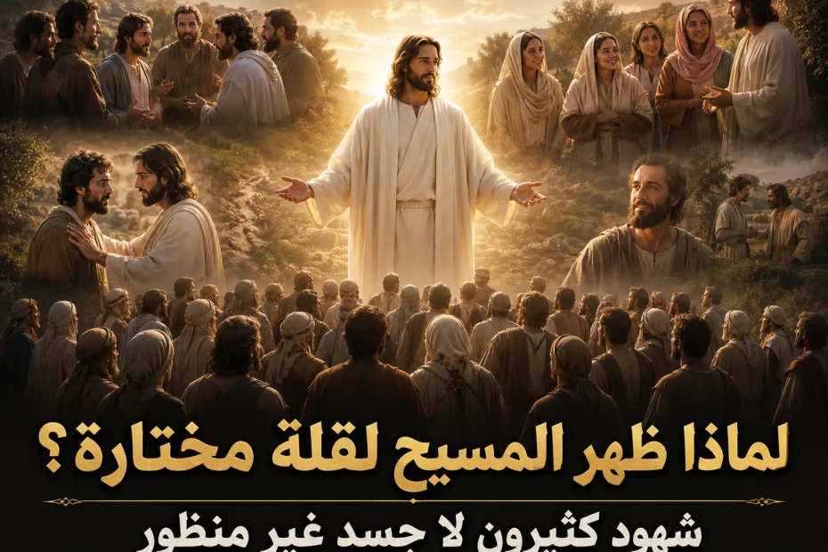 لماذا ظهر يسوع بعد القيامة لقلة مختارة فقط؟ 1 كورنثوس 15: 5-8 الرد على شبهة 1 كورنثوس 15: 5-8: هل كانت ظهورات المسيح بعد القيامة مادية أم مجرد ظهورات انتقائية؟