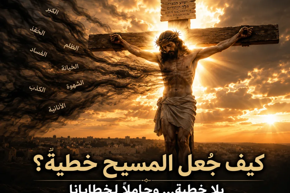 كيف جُعل المسيح خطية وهو بلا خطية؟ 2 كورنثوس 5: 21