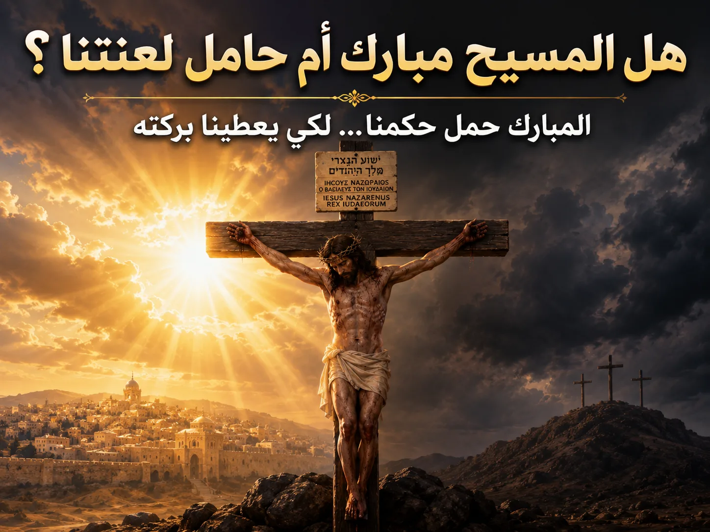 هل المسيح مبارك أم حامل لعنتنا؟ غلاطية 3: 13 مبارك في ذاته… وحمل حكم اللعنة عنا على الصليب