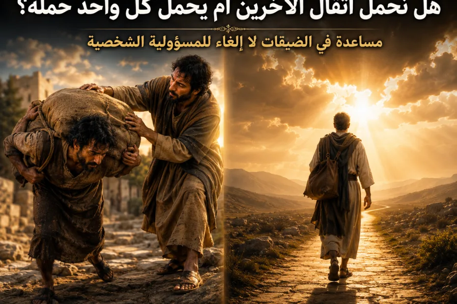 هل يأمرنا بولس أن نحمل أثقال الآخرين أم يحمل كل واحد حمله؟ غلاطية 6: 2، 5
