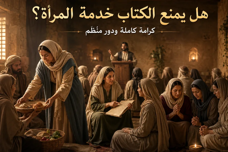 هل يمنع الكتاب المقدس خدمة المرأة؟ 1 تيموثاوس 2: 12-14 هل صمت المرأة في الكنيسة يعني إلغاء دورها أو إهانتها؟