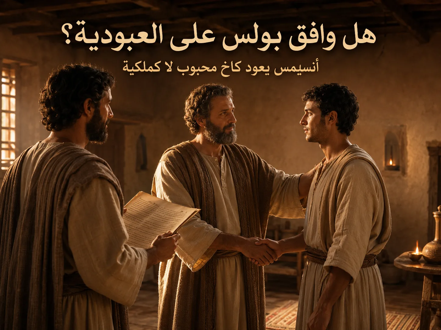 هل وافق بولس على العبودية عندما أعاد أنسيمس إلى فليمون؟ فليمون 1: 16 بولس لم يثبت العبودية، بل وضع أساسًا إنجيليًا لهدمها: العبد أخ محبوب في المسيح