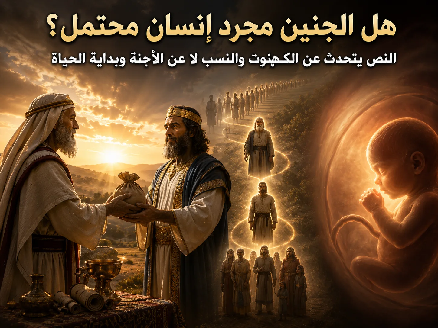 هل عبرانيين 7: 9-10 تعني أن الجنين مجرد إنسان محتمل وليس شخصًا حقيقيًا؟ عبرانيين 7: 9-10