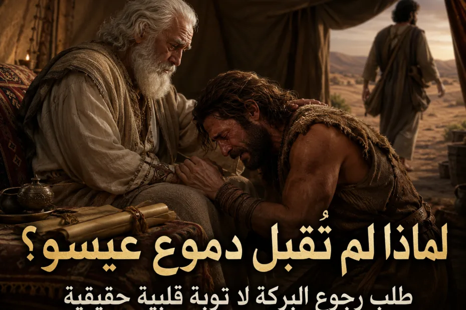لماذا لم يستطع عيسو أن يتوب رغم أنه طلبها بدموع؟ عبرانيين 12: 17 4 لماذا لم يستطع عيسو أن يتوب رغم أنه طلبها بدموع؟ عبرانيين 12: 17 عيسو طلب رجوع البركة لا توبة قلبية حقيقية للخلاص