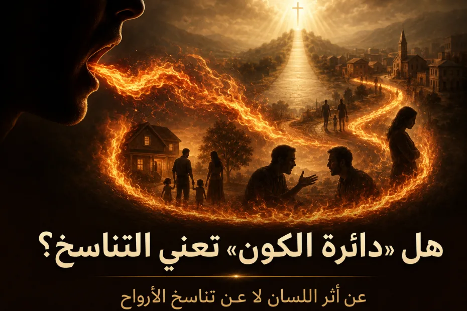 هل تشير «دائرة الكون» إلى التناسخ؟ يعقوب 3: 6 يعقوب يتكلم عن تأثير اللسان في مجرى الحياة، لا عن دورة ولادة وموت وعودة