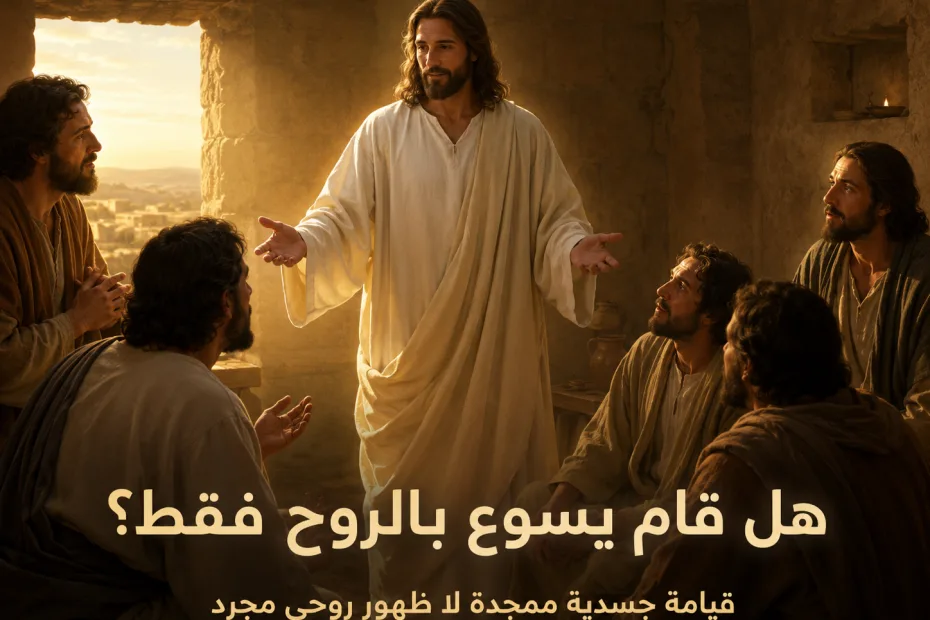 هل قام يسوع بالروح فقط أم بجسد حقيقي؟ بطرس الأولى 3: 18 المسيح مات في حالة الاتضاع الجسدي، وقام بقوة حياة لا تزول