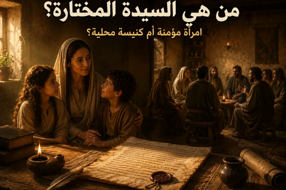من هي السيدة المختارة؟ 2 يوحنا 1 4 من هي السيدة المختارة؟ 2 يوحنا 1 سواء كانت امرأة حقيقية أو رمزًا للكنيسة، فهذا لا يخرج الرسالة من قانونية الكتاب المقدس