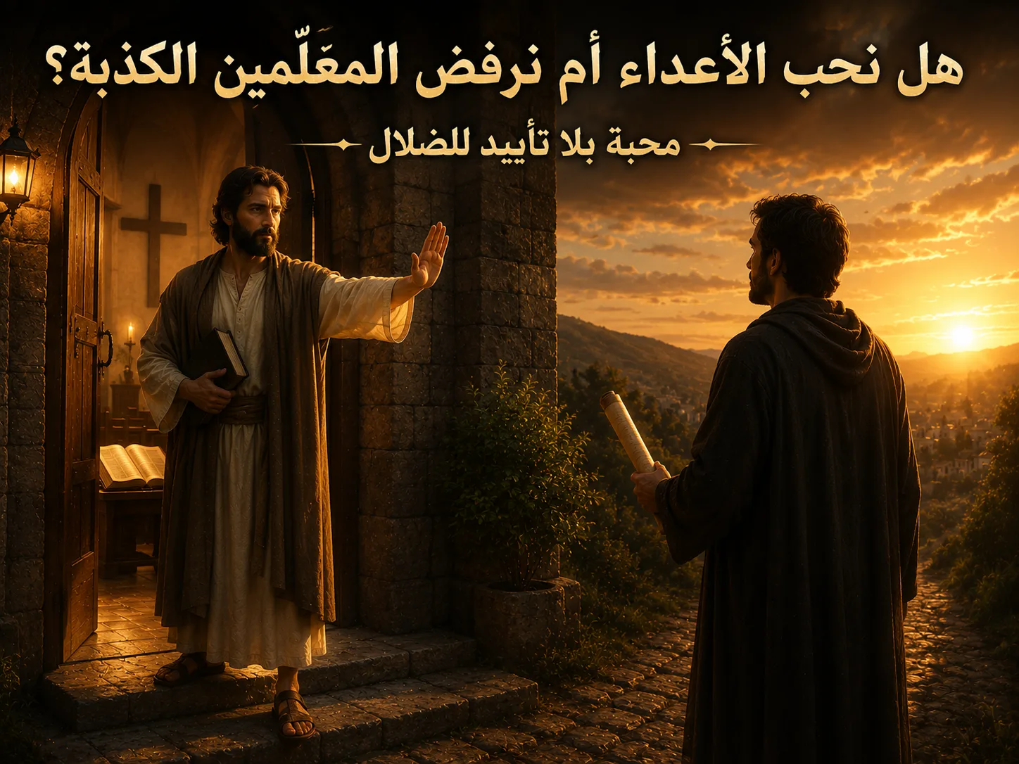 هل نحب الأعداء أم لا نقبل المعلّمين الكذبة؟ 2 يوحنا 10 ومتى 5: 44 1 هل نحب الأعداء أم لا نقبل المعلّمين الكذبة؟ 2 يوحنا 10 ومتى 5: 44
