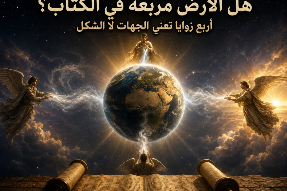 هل يعلّم الكتاب المقدس أن الأرض مربعة؟ رؤيا 7: 1 أربع زوايا الأرض تعبير مجازي عن الجهات لا وصف هندسي لشكل العالم