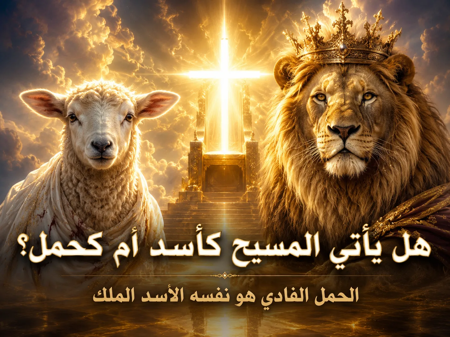 هل سيأتي المسيح كأسد أم كحمل؟ رؤيا 5: 5 المسيح هو الأسد الملك والحمل المذبوح، وفي مجيئه يظهر خلاصه ودينونته معًا
