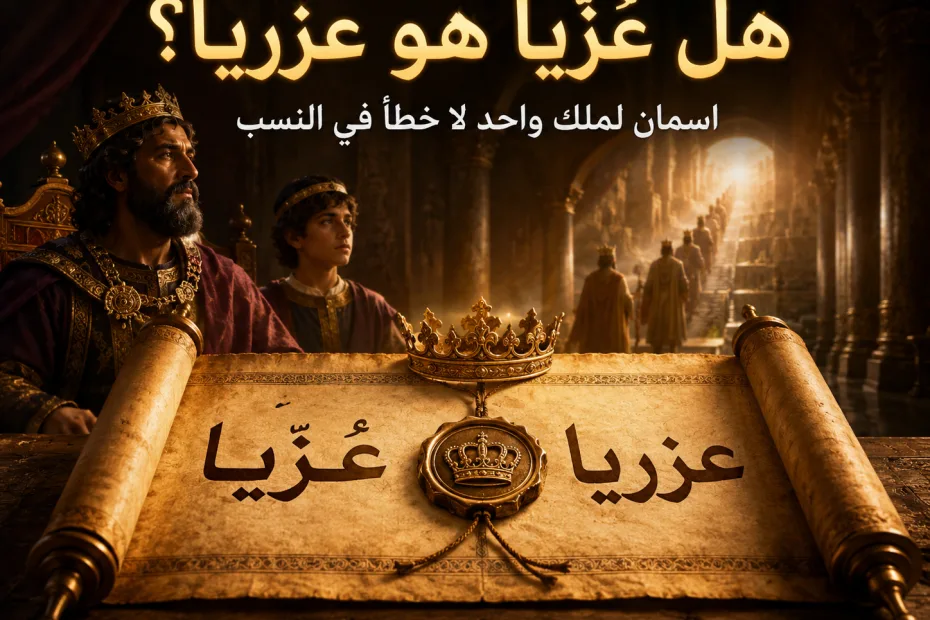 هل أخطأ متى حين قال إن عُزّيا ولد يوثام؟ متى 1: 9 - عُزّيا وعزريا اسمان لملك واحد، وليس هناك خطأ في سلسلة النسب 5 هل أخطأ متى حين قال إن عُزّيا ولد يوثام؟ متى 1: 9