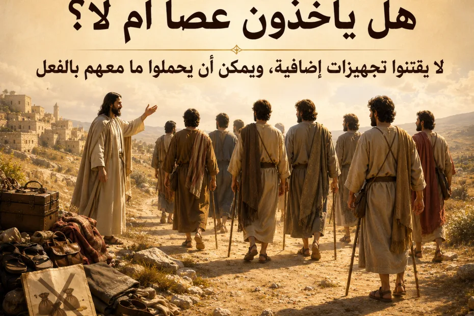 هل أمر يسوع التلاميذ أن يأخذوا عصا أم لا؟ متى 10: 10 ومرقس 6: 8