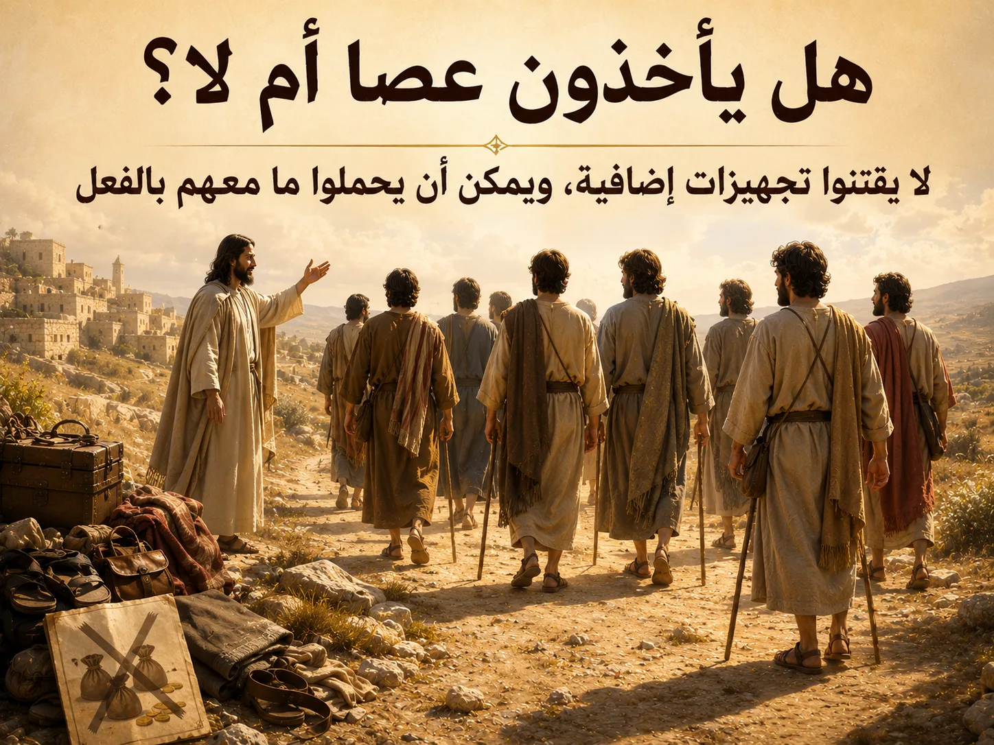 هل أمر يسوع التلاميذ أن يأخذوا عصا أم لا؟ متى 10: 10 ومرقس 6: 8