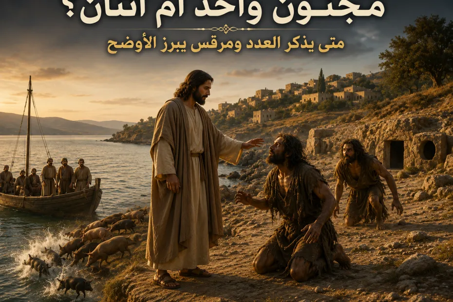هل كان مجنون جَدَرَة واحدًا أم اثنين؟ متى 8: 28-34 ومرقس 5: 1-20 ولوقا 8: 26-39