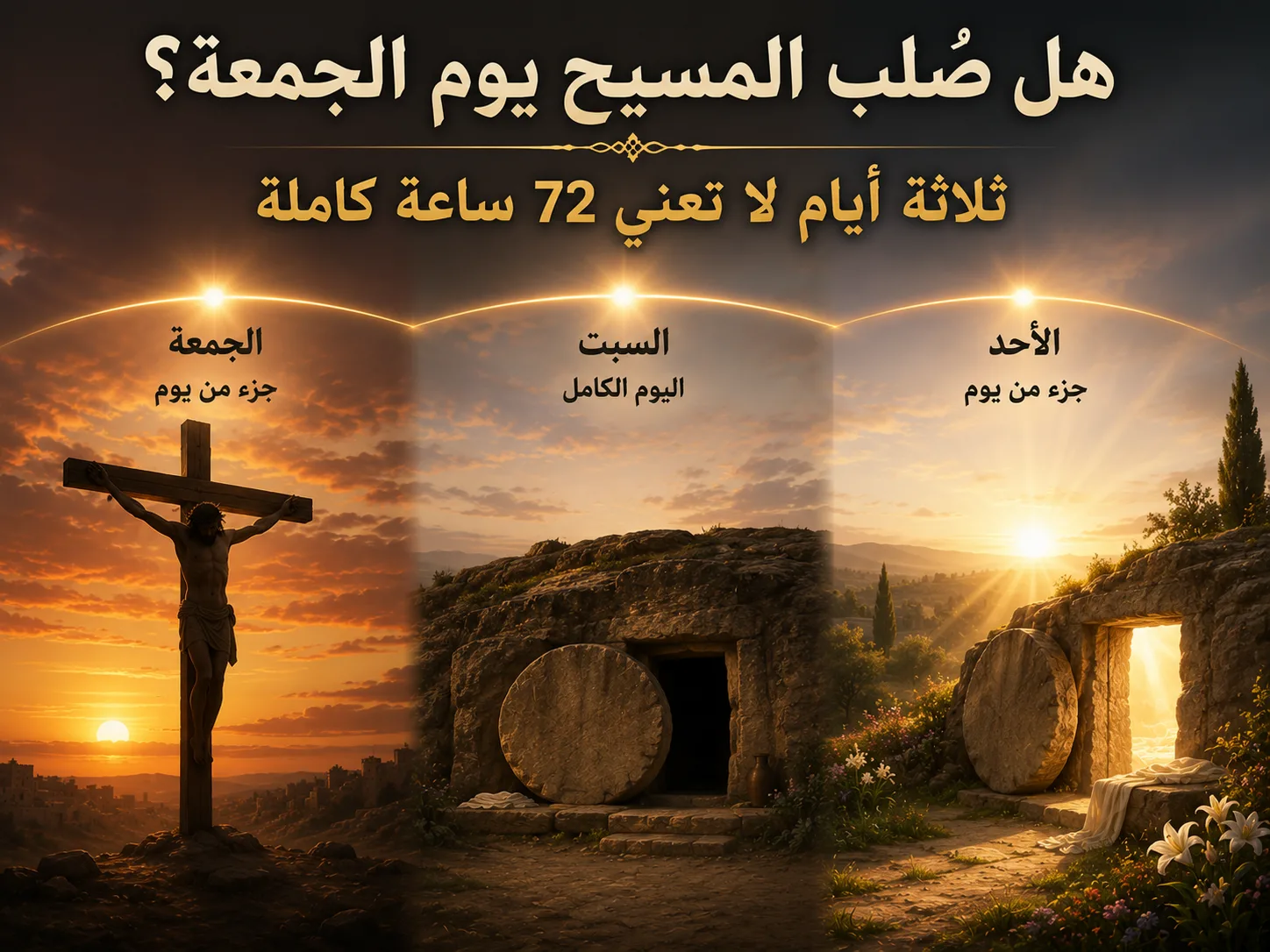في أي يوم صُلب المسيح؟ متى 12: 40 - ثلاثة أيام وثلاث ليال 1 في أي يوم صُلب المسيح؟ متى 12: 40