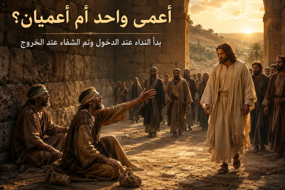 كم أعمى شفى المسيح عند أريحا؟ وهل كان داخلًا أم خارجًا منها؟ متى 20: 29-34 ومرقس 10: 46-52 ولوقا 18: 35-43