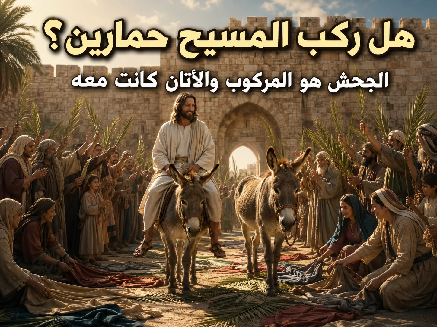كم حمارًا كان في دخول المسيح إلى أورشليم؟ متى 21: 2 ومرقس 11: 2 ولوقا 19: 30