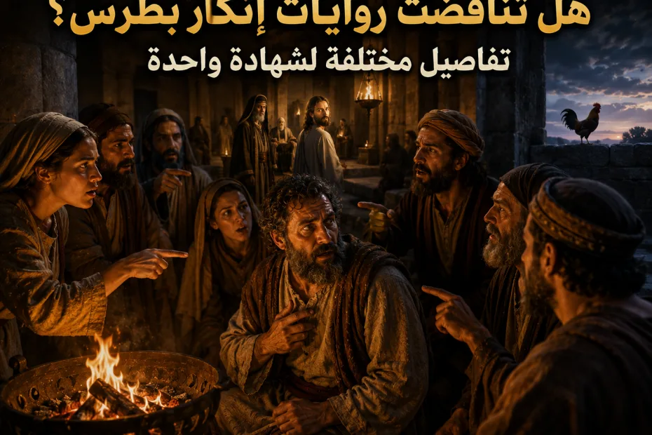 كيف نوفق بين روايات إنكار بطرس للمسيح؟ متى 26: 34 ومرقس 14: 30 ولوقا 22: 34 ويوحنا 18 5 كيف نوفق بين روايات إنكار بطرس للمسيح؟ متى 26: 34 ومرقس 14: 30 ولوقا 22: 34 ويوحنا 18