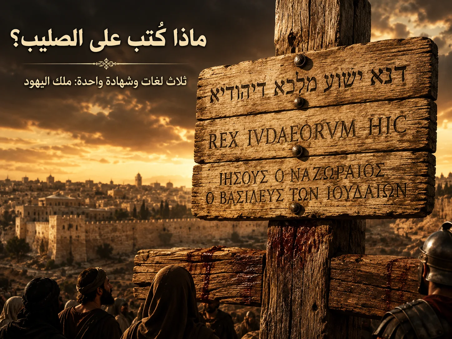 ما هي الصيغة الدقيقة للكتابة على الصليب؟ متى 27: 37 ومرقس 15: 26 ولوقا 23: 38 ويوحنا 19: 19 1 ما هي الصيغة الدقيقة للكتابة على الصليب؟ متى 27: 37 ومرقس 15: 26 ولوقا 23: 38 ويوحنا 19: 19