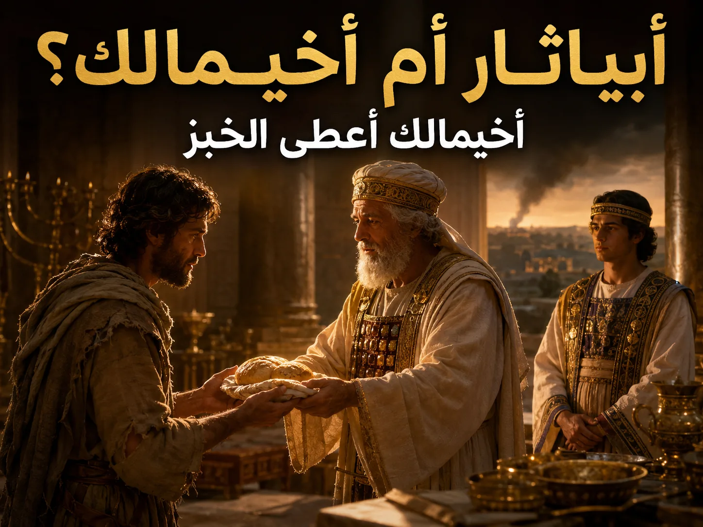 من كان رئيس الكهنة حين أكل داود خبز الوجوه: أبياثار أم أخيمالك؟ مرقس 2: 26 و1 صموئيل 21: 1-6 1 من كان رئيس الكهنة حين أكل داود خبز الوجوه: أبياثار أم أخيمالك؟ مرقس 2: 26 و1 صموئيل 21: 1-6