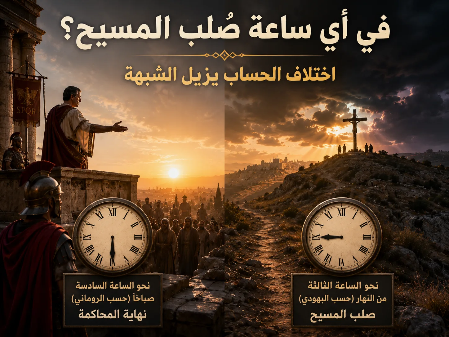 في أي ساعة صُلب المسيح؟ مرقس 15: 25 ويوحنا 19: 14 الحل في فهم اختلاف نظام حساب الساعات بين مرقس ويوحنا 1 في أي ساعة صُلب المسيح؟ مرقس 15: 25 ويوحنا 19: 14